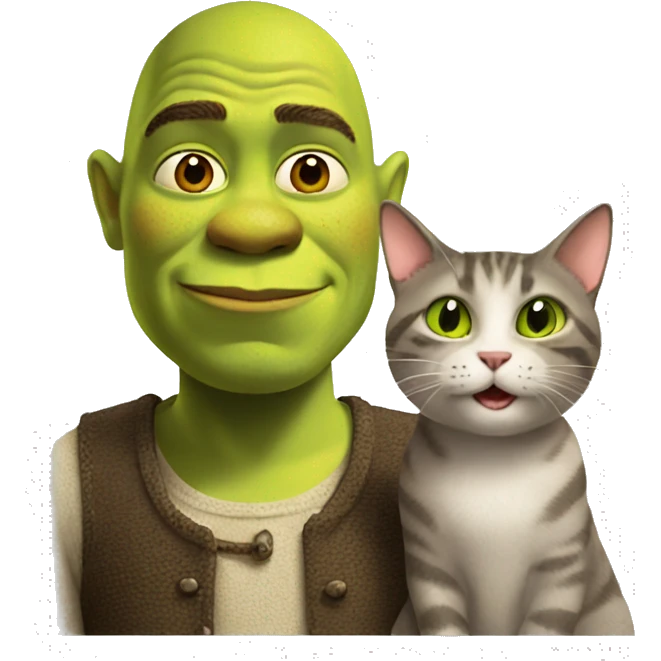 shrek with a cat emoji