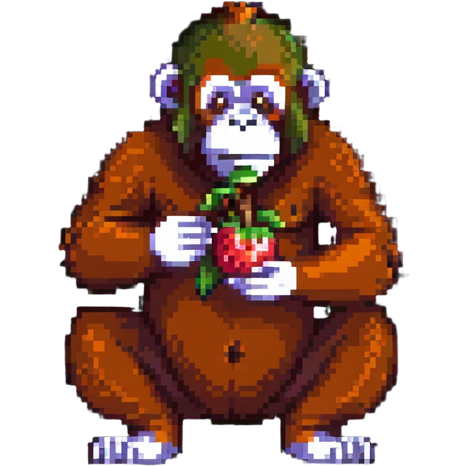 orangutan eating fruit emoji