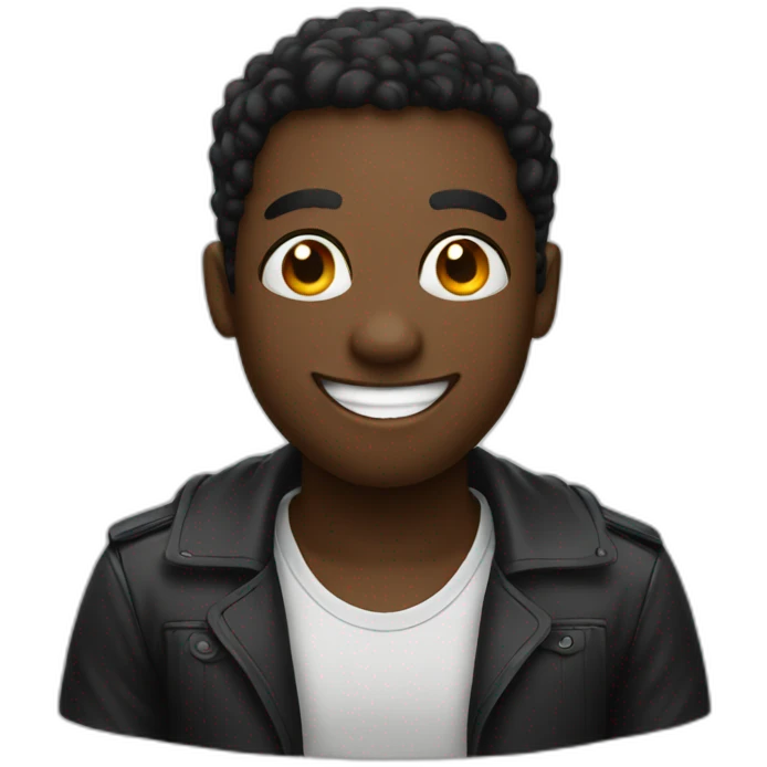 Black emoji smiling with eyes emoji