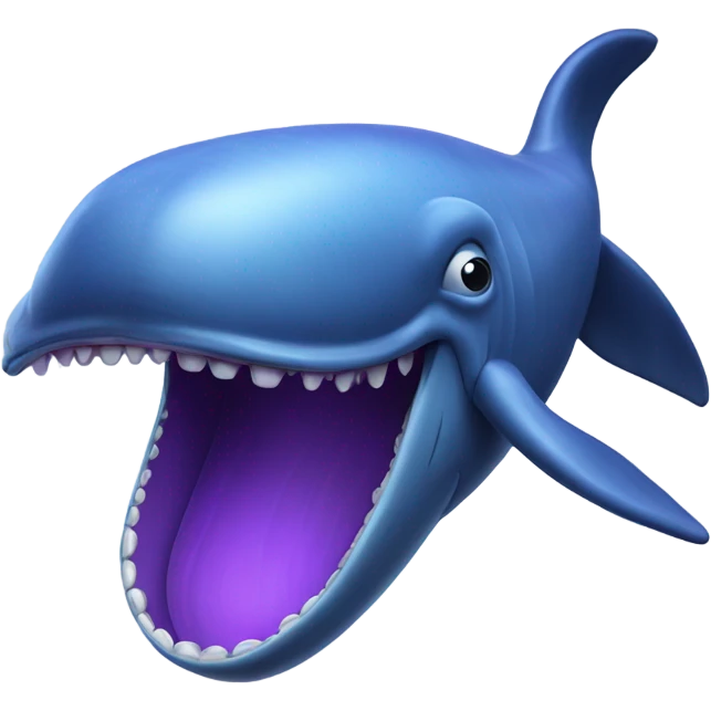Blue whale purple, open mouth emoji