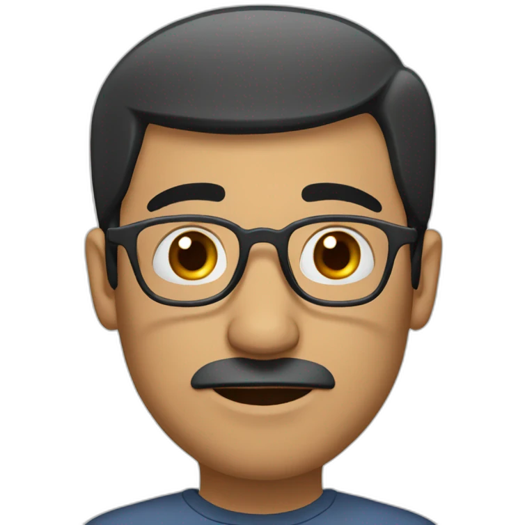 Balding-black-haired-middle-eastern-man-with-glasses-bored emoji