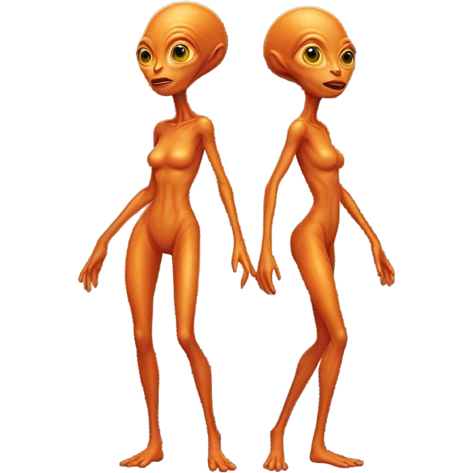 a orange alien woman full body emoji
