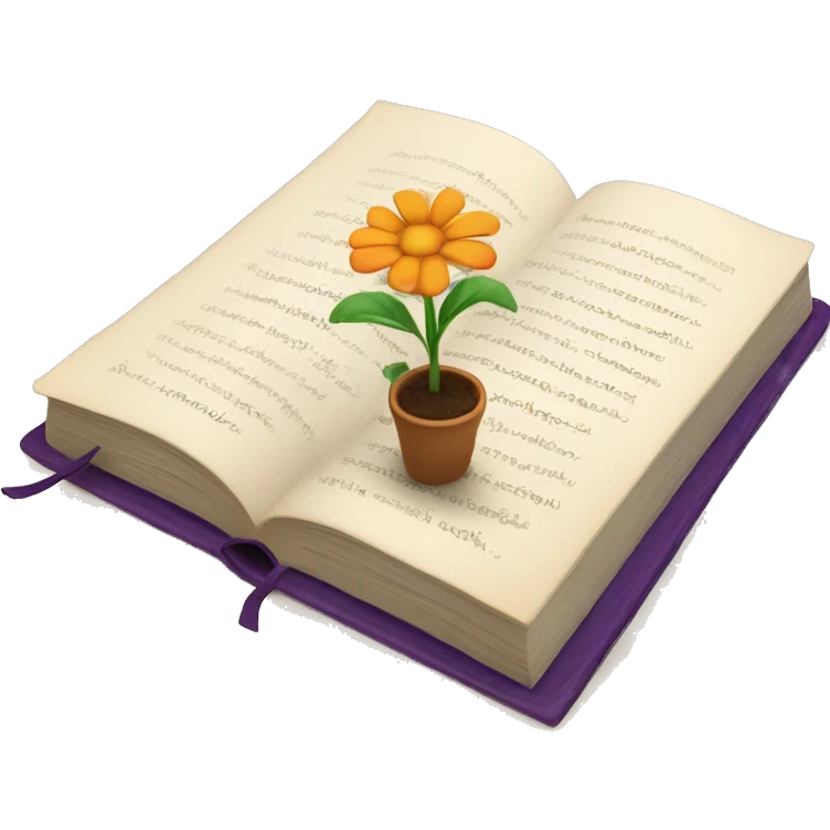 flowers growing out of a book emoji