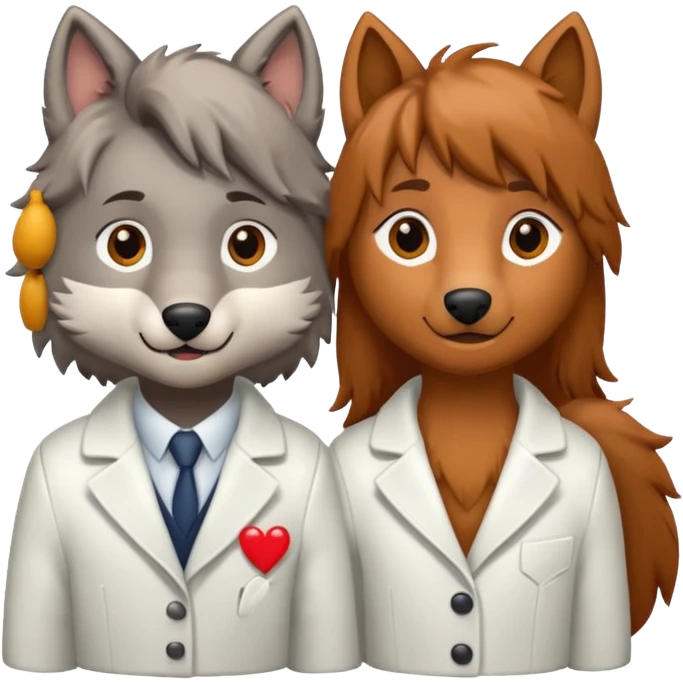 a wolf and a pony in love emoji