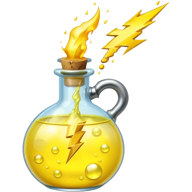 yellow potion and thunder emoji