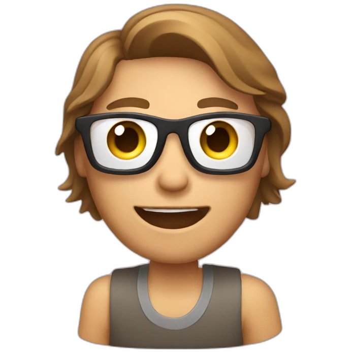 Video editor front of computer emoji