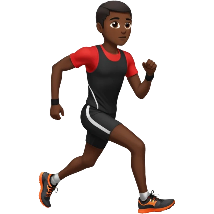 make a short latino runner in black outfit emoji