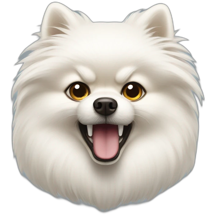 Angry White pomeranian emoji
