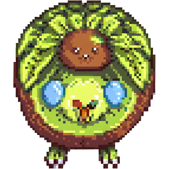kiwi with a cute face emoji