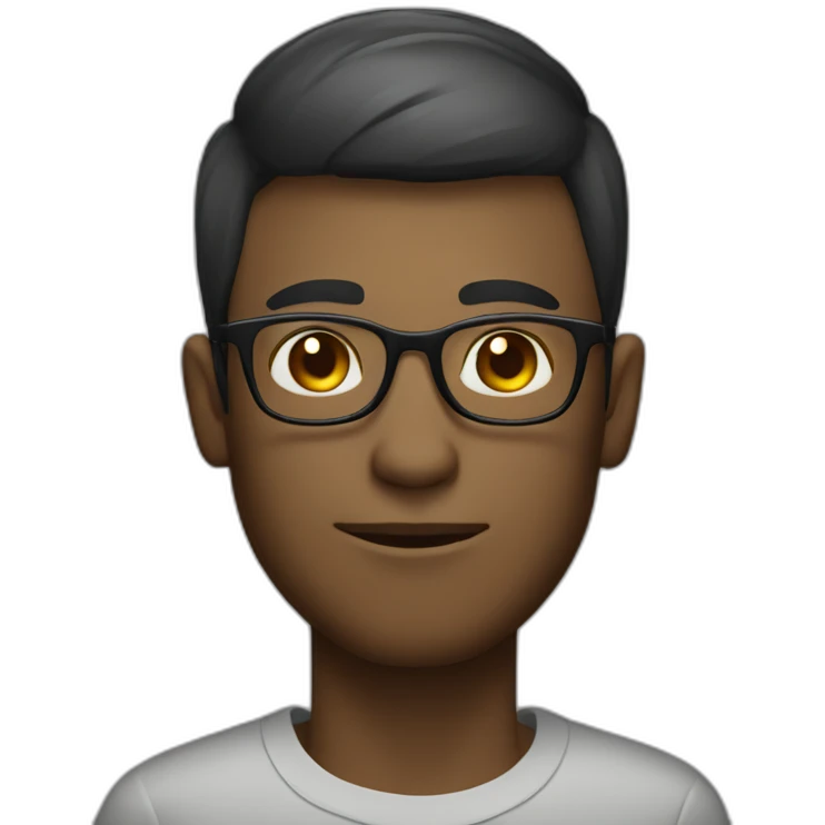 skinny web designer guy with short hair and glasses emoji