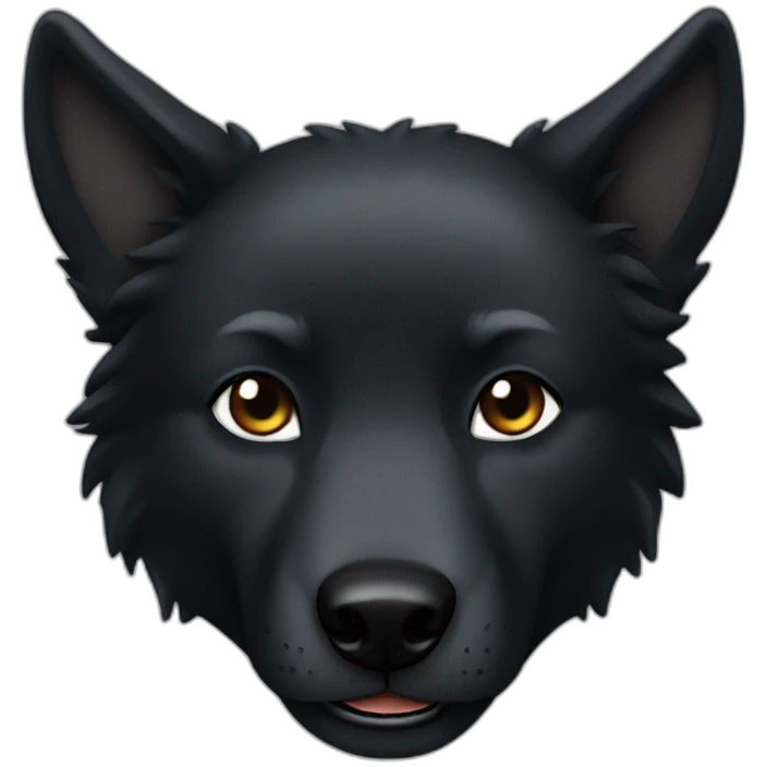 black wolf cute emoji