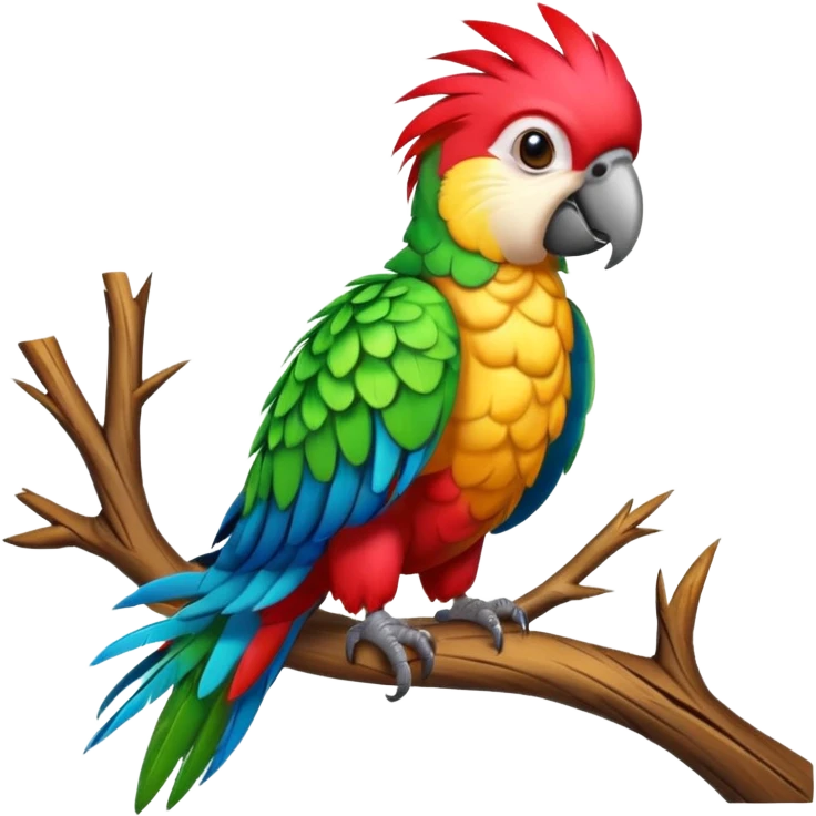 punk parrot, on tree emoji