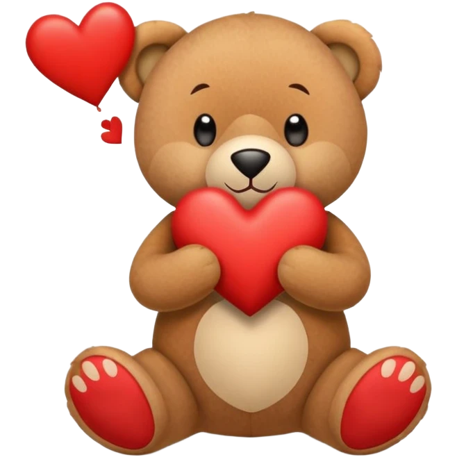 Oso con un corazón que diga te amo emoji