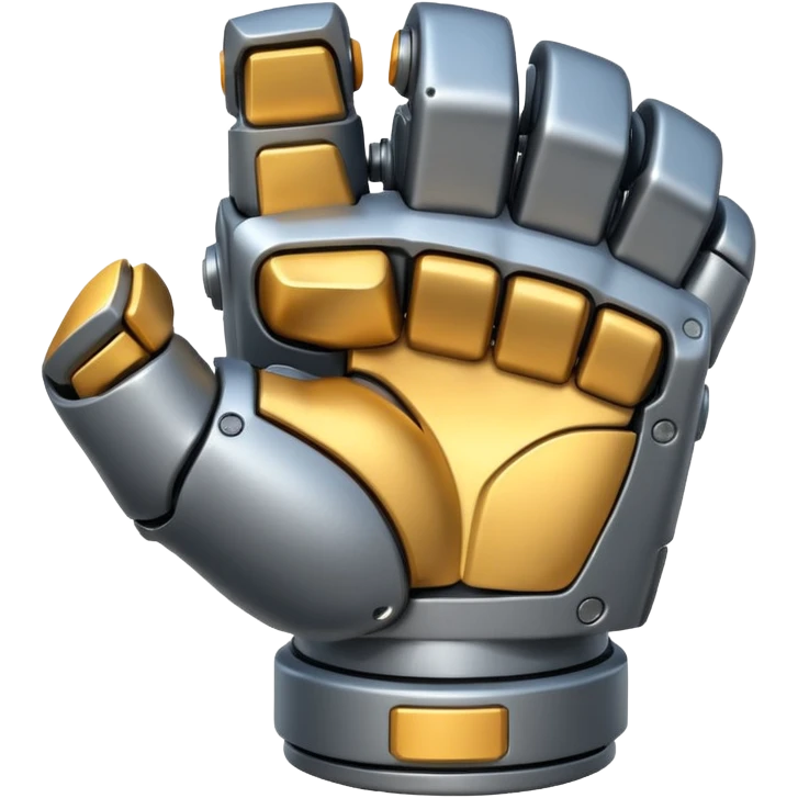 bulky robot fist, palm hidden, back of fist visible emoji