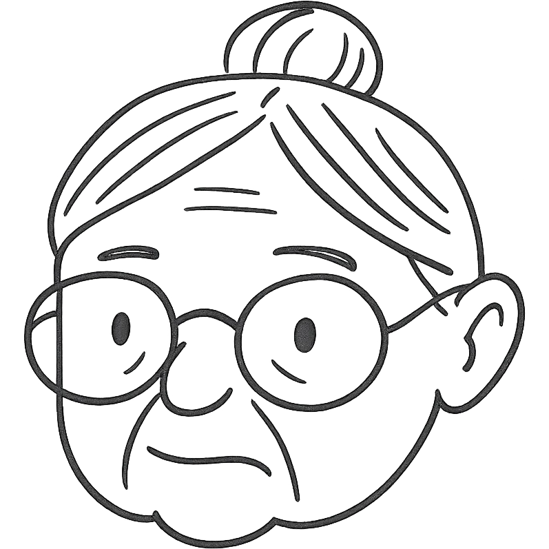 granny eye with glasses moved forward emoji
