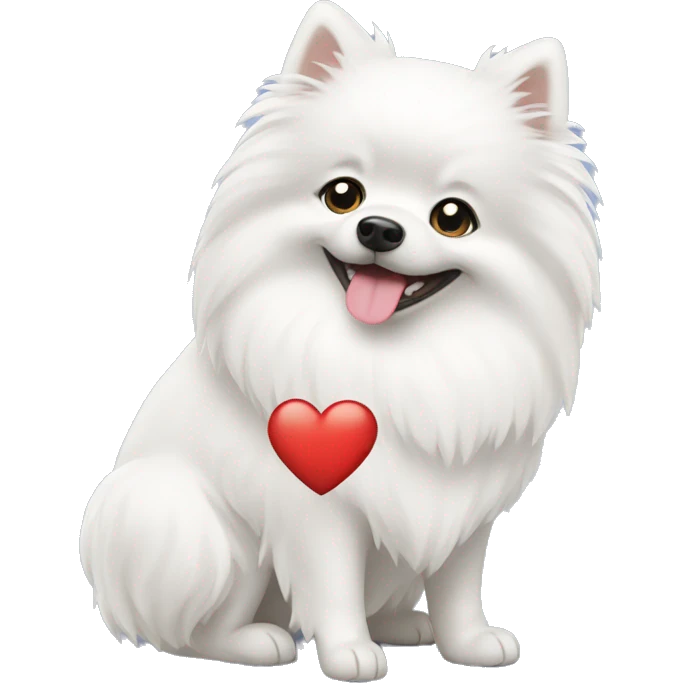 White german spitz sending heart emoji