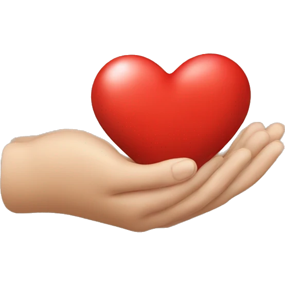 hands holding earth with red heart emoji