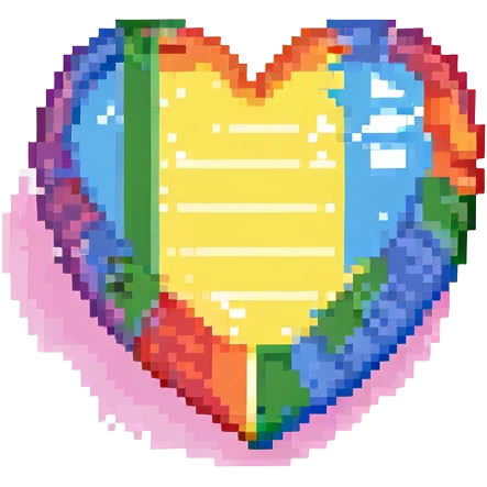 heart emoji with rainbow pride flag colors emoji