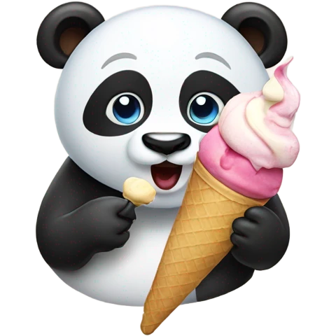 Panda eating ice cream emoji