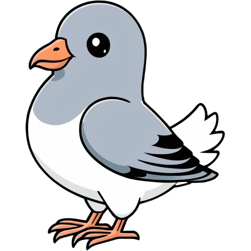голубь, cartoonish sticker style emoji
