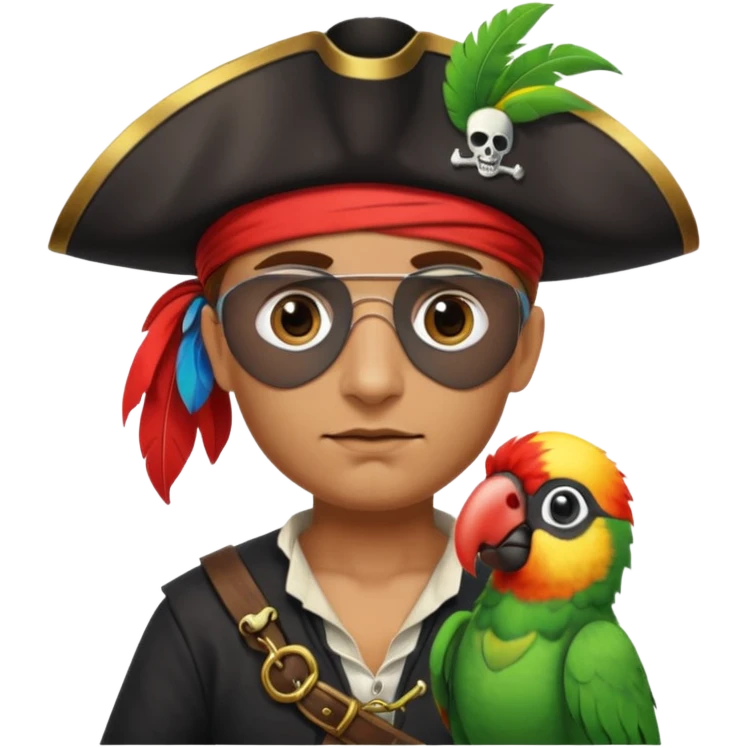 pirate and parrot emoji