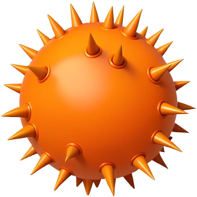 Orange toy ball with thorns emoji