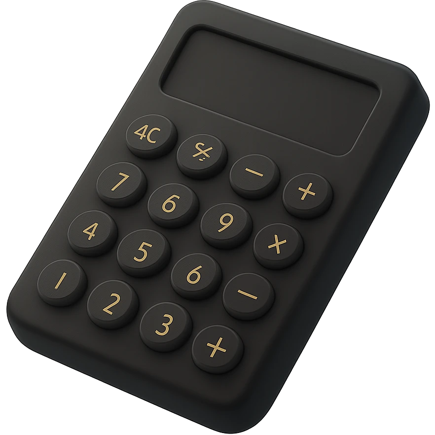 a calculator in 3D black style emoji