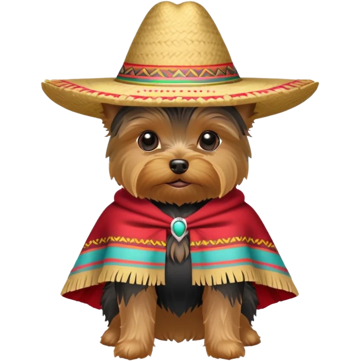 Yorkie sombrero and poncho  emoji