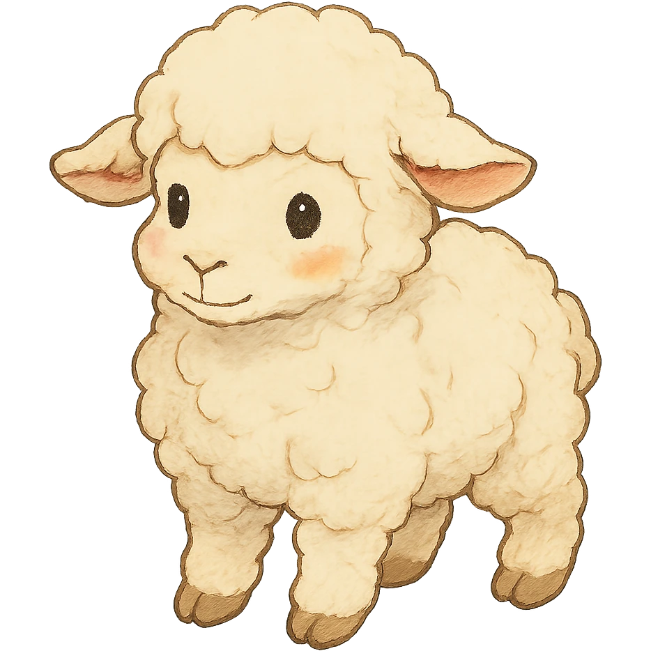 ghibli style fluffy lamb emoji