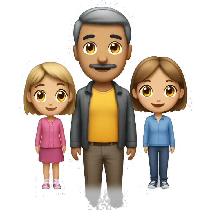 Familia 2 niñas 1 padre y 1 madre emoji
