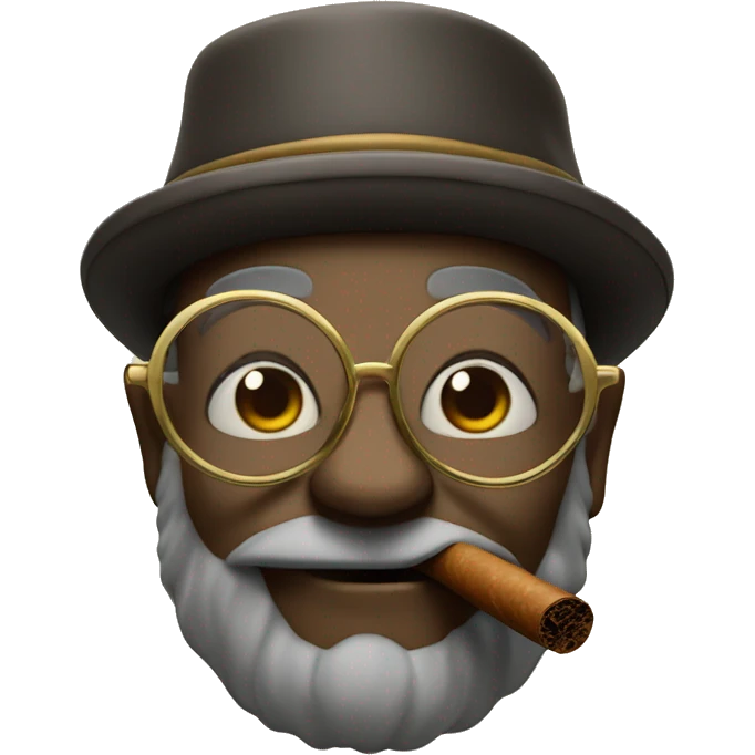 Old shimpanze with glasses! Completely bold smoking a cigar emoji