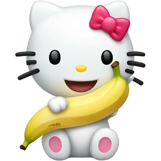 hello kitty eating a banana emoji