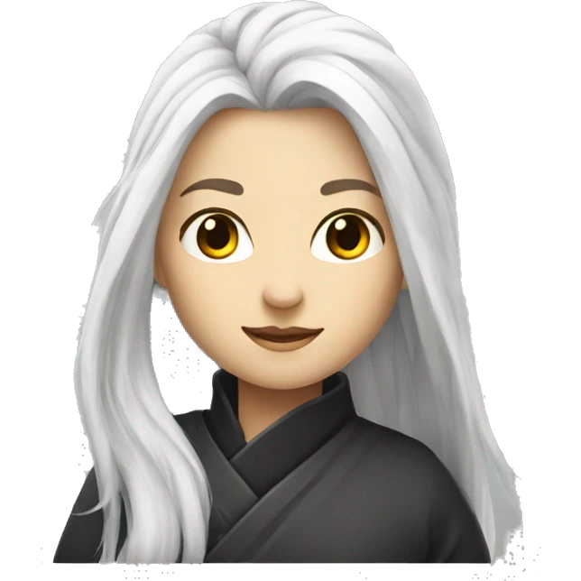 long-white-hair,ninja-girl emoji