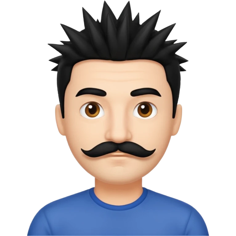 spiky haired mustached man emoji