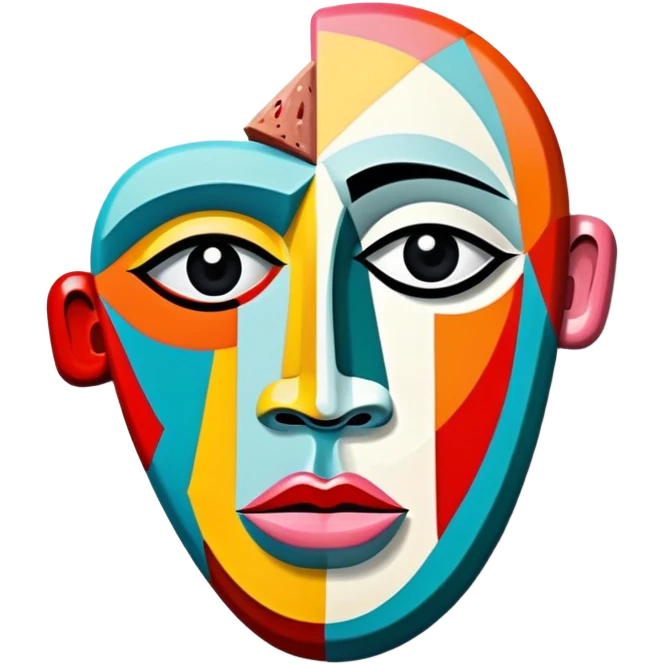 picasso abstract art SPAM MEAT cubist face painting emoji