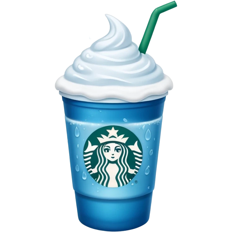 starbucks cup blue drink with cold foam emoji