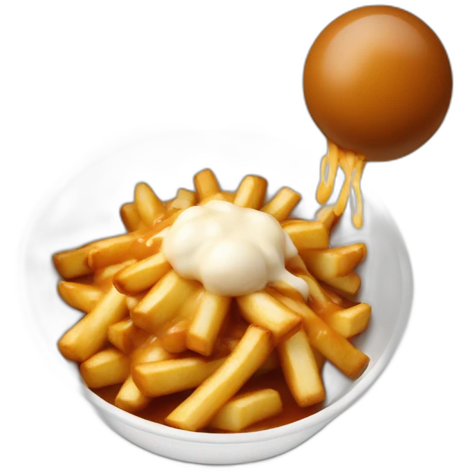 Poutine avec une bombe dans la main emoji