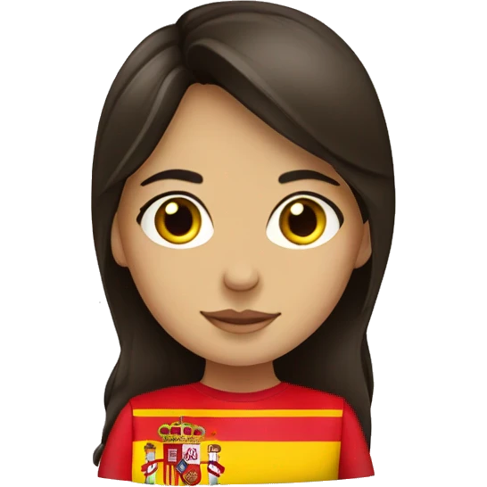 brunette girl with spain flag emoji