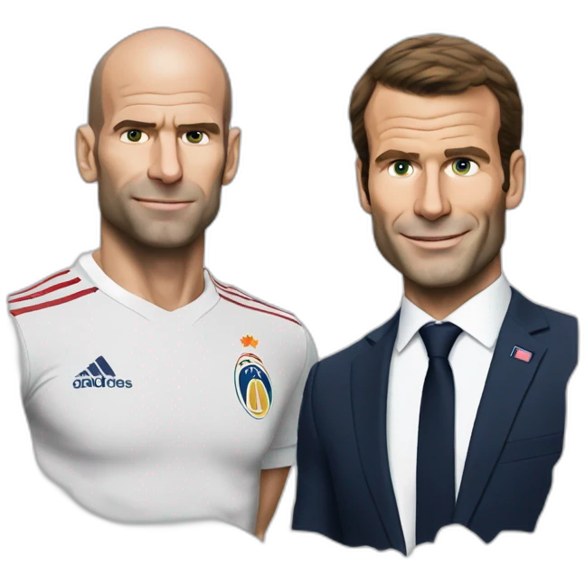 Macron avec Zidane  emoji