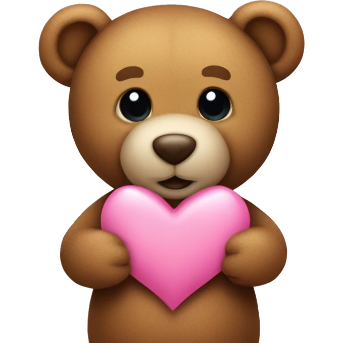 Teddy bear holding a pink heart  emoji