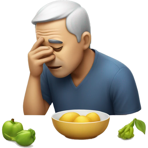 Man smelling table  emoji