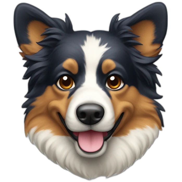 Un berger australien tricolors emoji