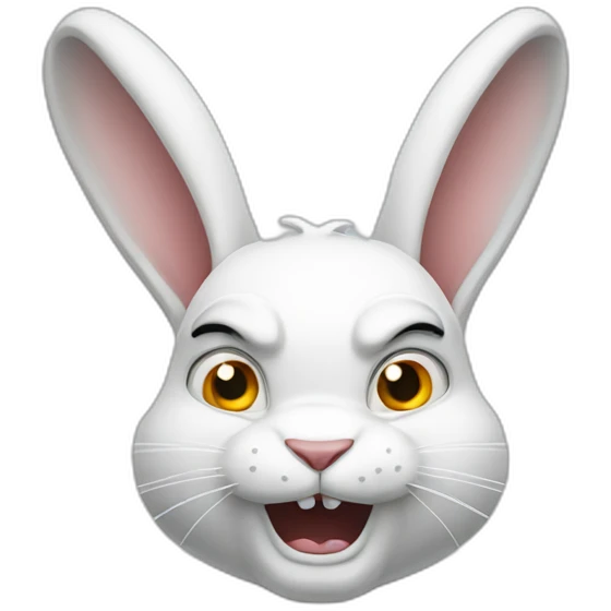 Angry white rabbit emoji
