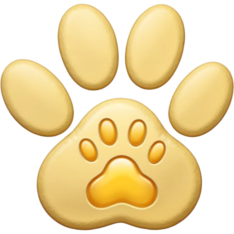 a very light pale pastel golden yellow pawprint emoji