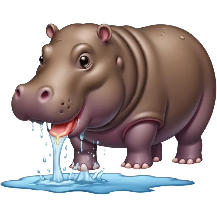 Puking hippo emoji