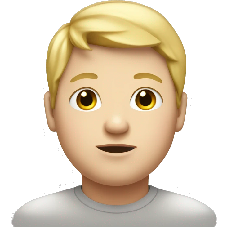 Obese young boy with blonde hair. emoji