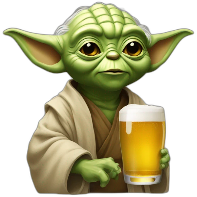 Yoda qui boit une bière  emoji