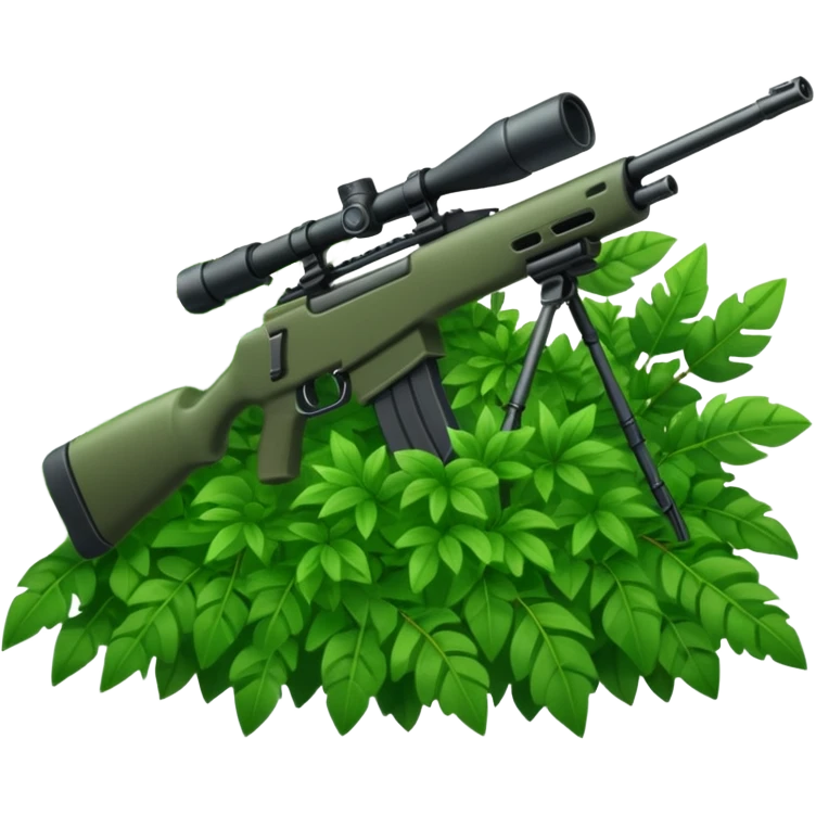 long sniper in a big bush emoji