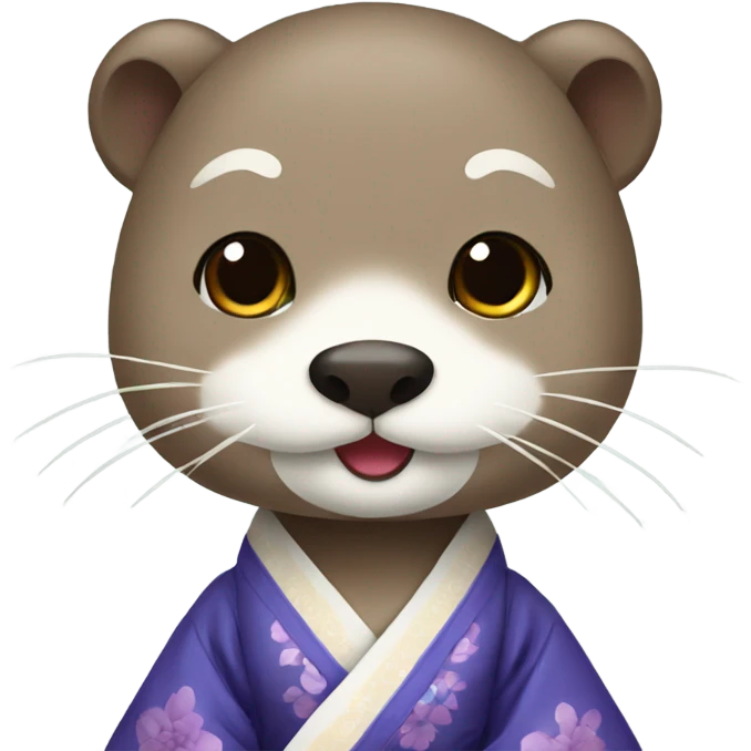 a otter face wearing traditional korean hanbok emoji