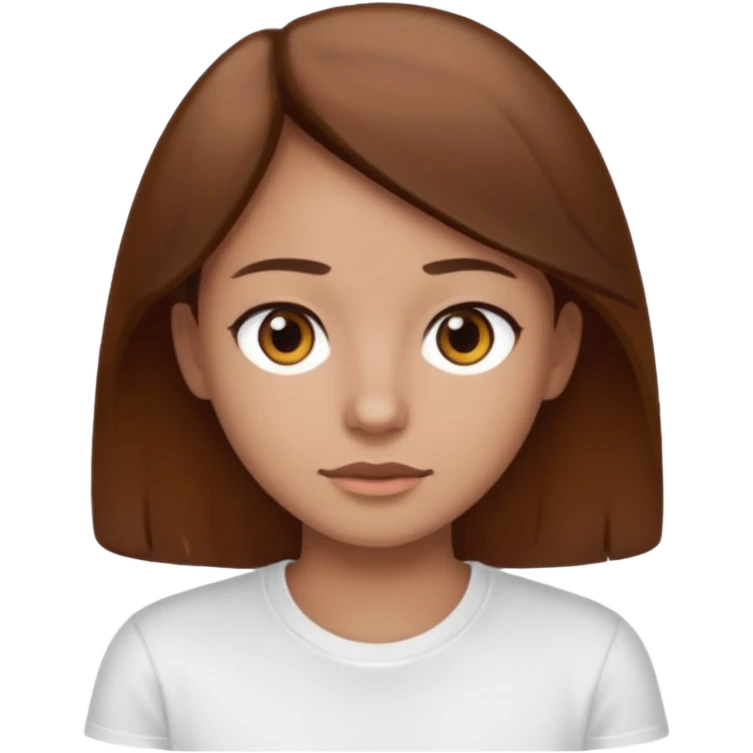 Mummy, his clothes:white T-shirt, brown hair emoji